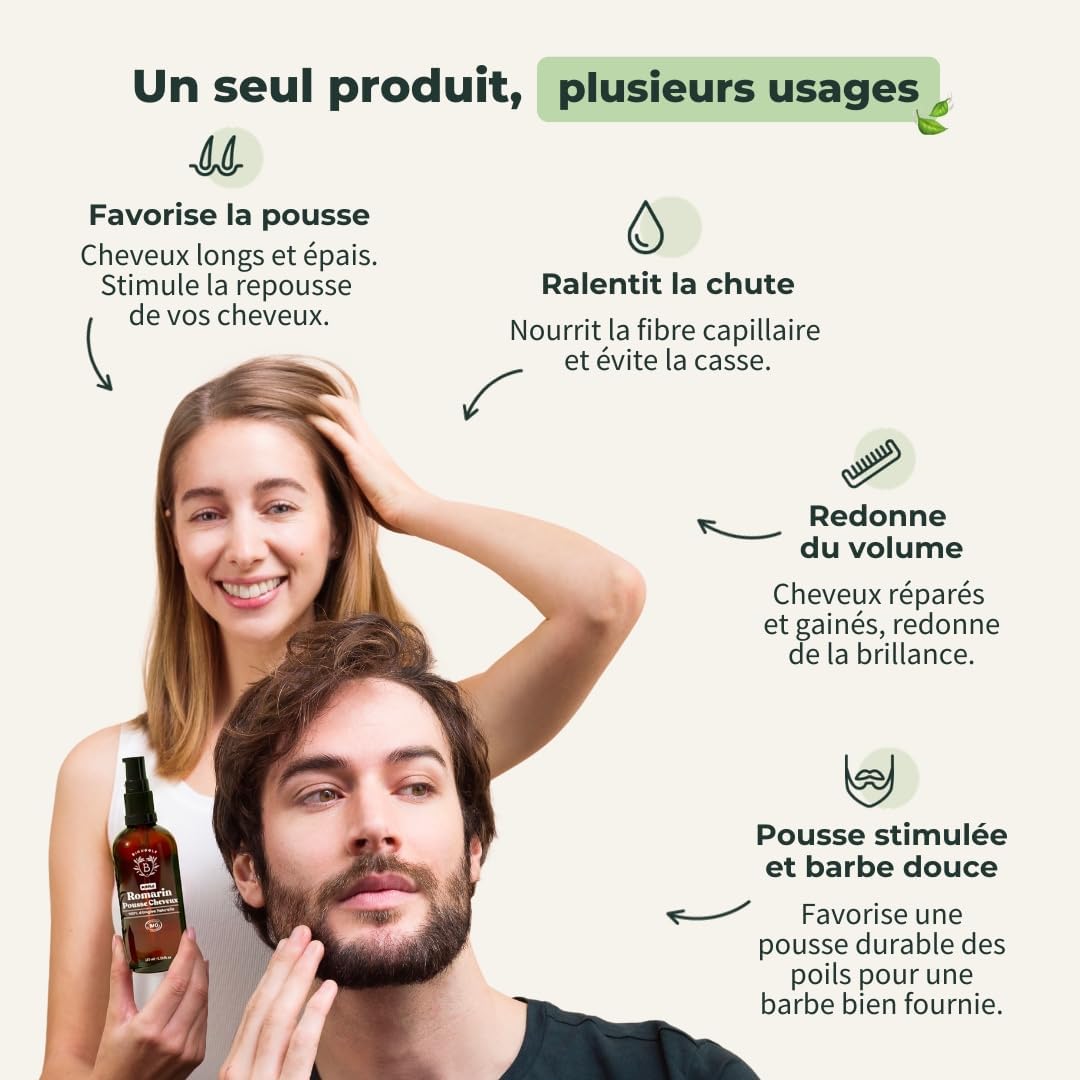 Thumbnail 2 de BIONOBLE Huile de romarin bio 100 ml pour cheveux
