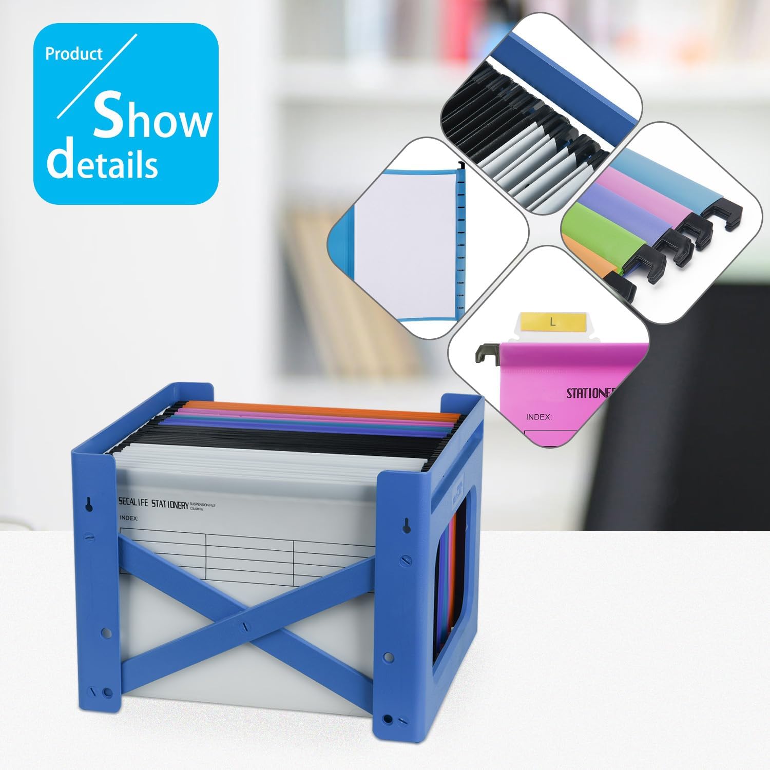 Thumbnail 2 de Hiziwimi 24Pcs A4 Suspension Files – Colour‑coded PP Filing System for 34.8cm wide File Holders
