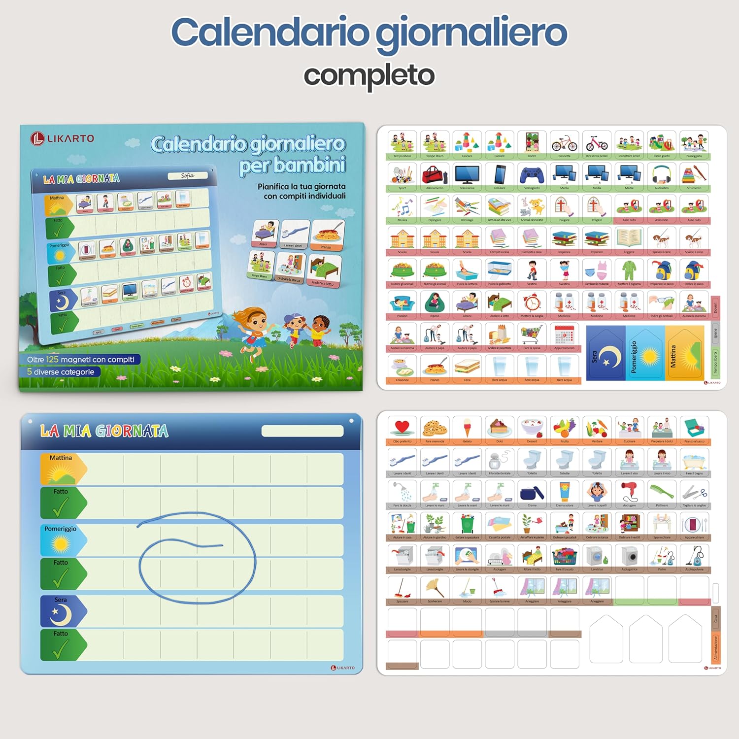 Thumbnail 6 de LIKARTO Calendario giornaliero magnetico per bambini 152 magneti 🧩