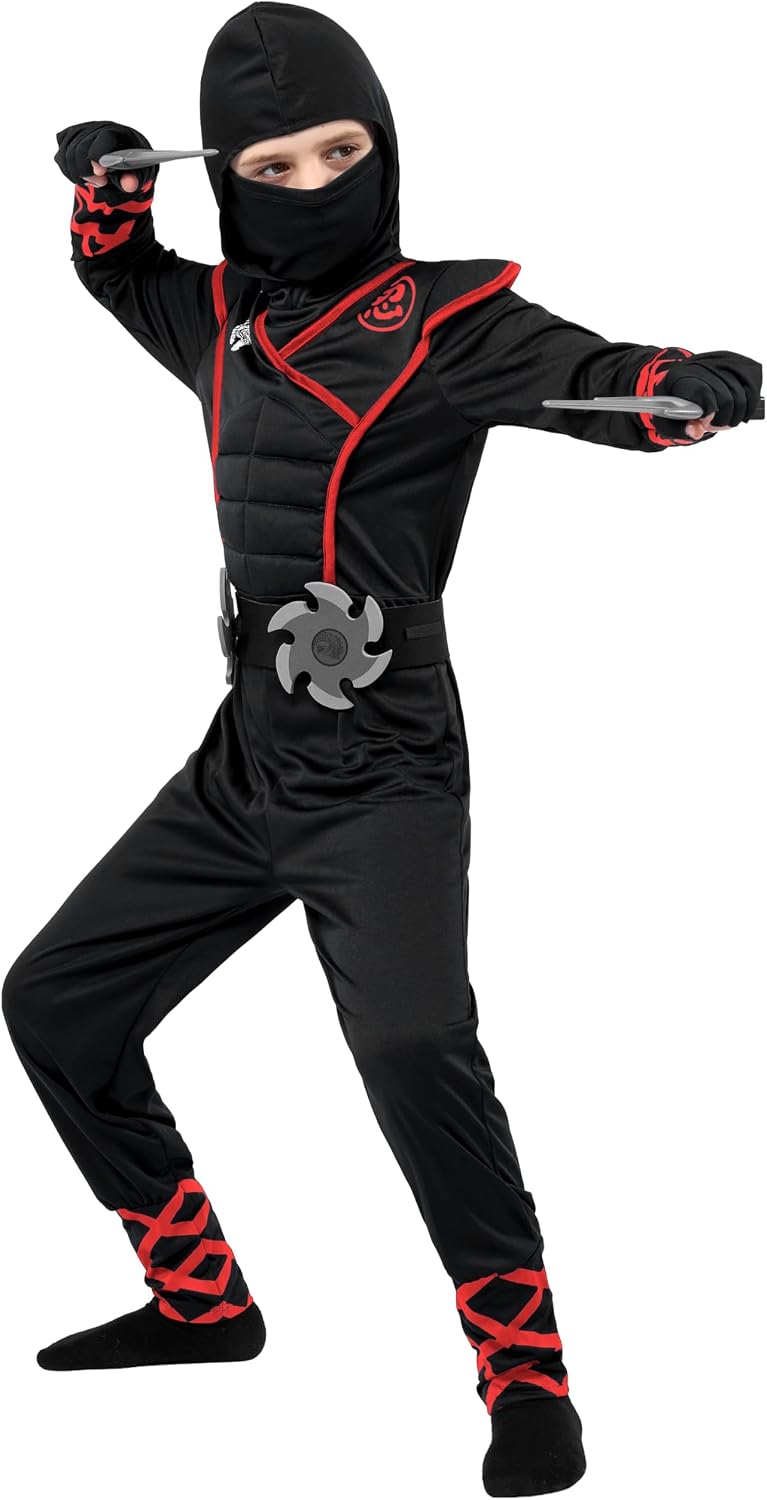 Detalle de Spooktacular Creations Jungen Ninja Kostüm L 🎭