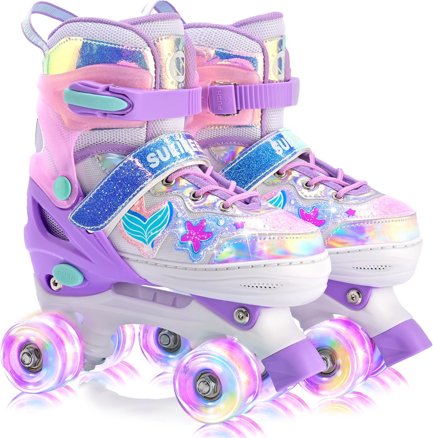 SULIFEEL Adjustable Kids Roller Skates with Light-Up Wheels (Adjustable Sizes for Ages 3–12)