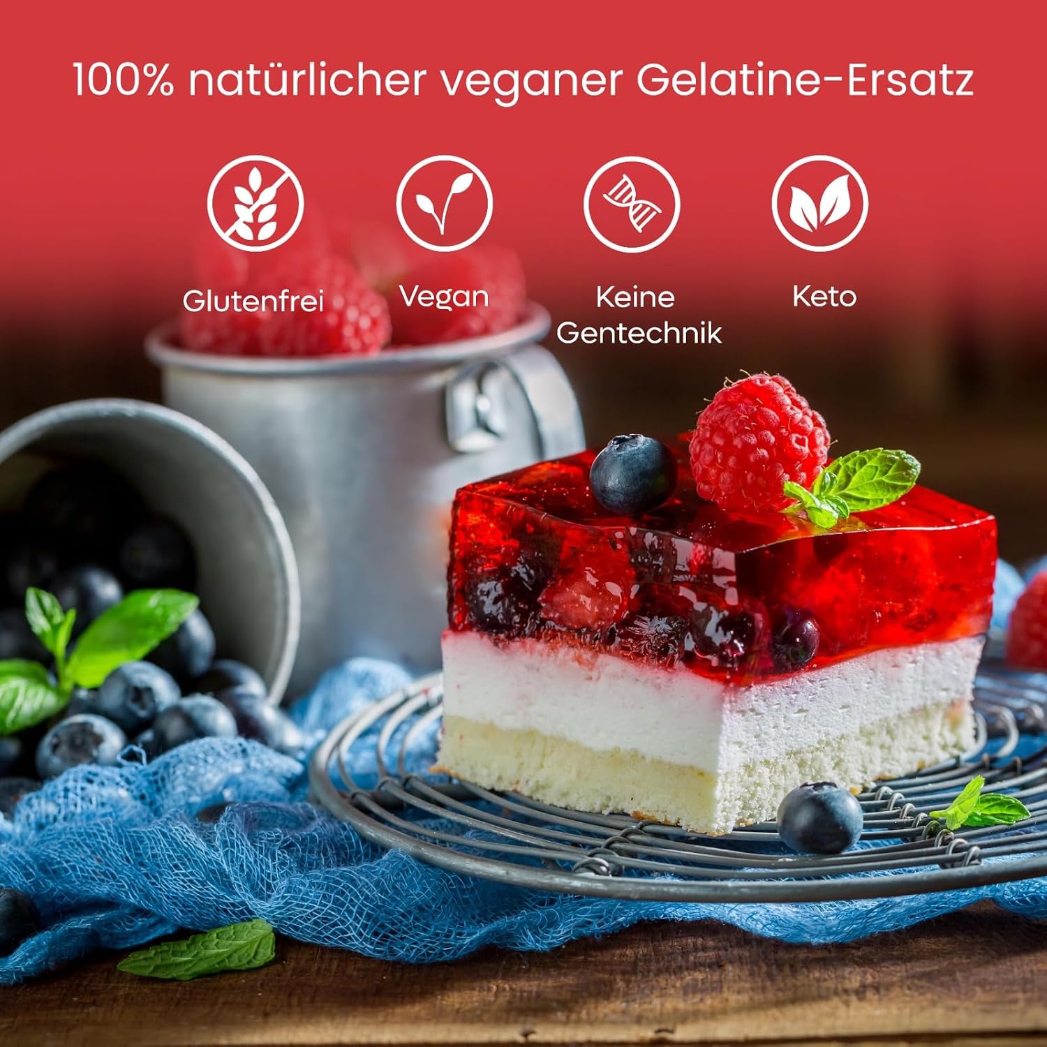 Detalle 2 de Agar Agar Pulver 300g – Veganes Gelatinepulver, Glutenfrei, Halal & Koscher