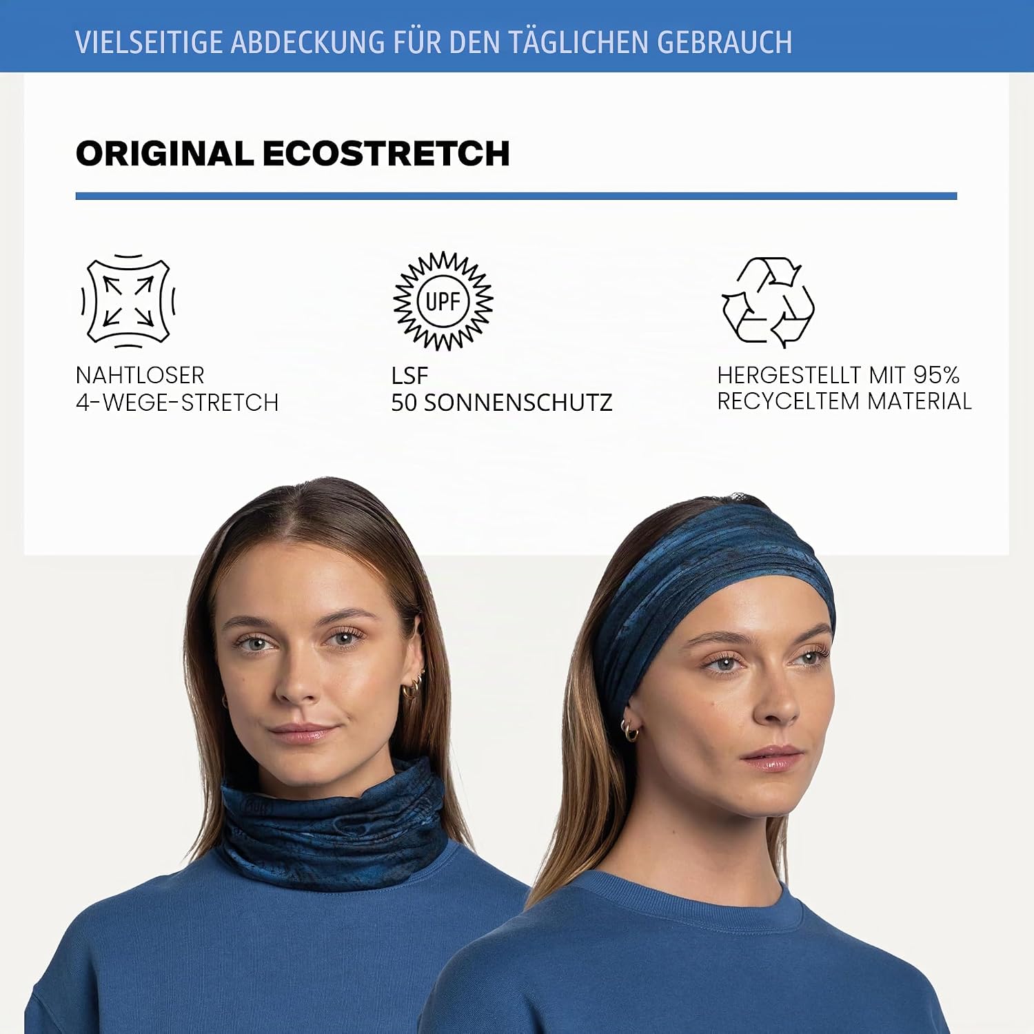 Detalle 2 de BUFF® Schlauchschal Original Ecostretch (männlich/weiblich) – nahtlos & UV-Schutz UPF 50+