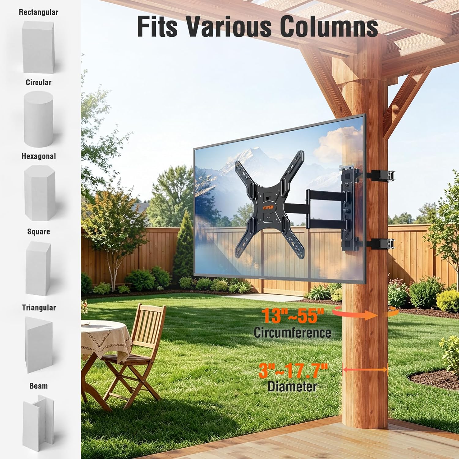 Thumbnail 1 de ELIVED YD0084 Pillar TV Mount 77 lbs