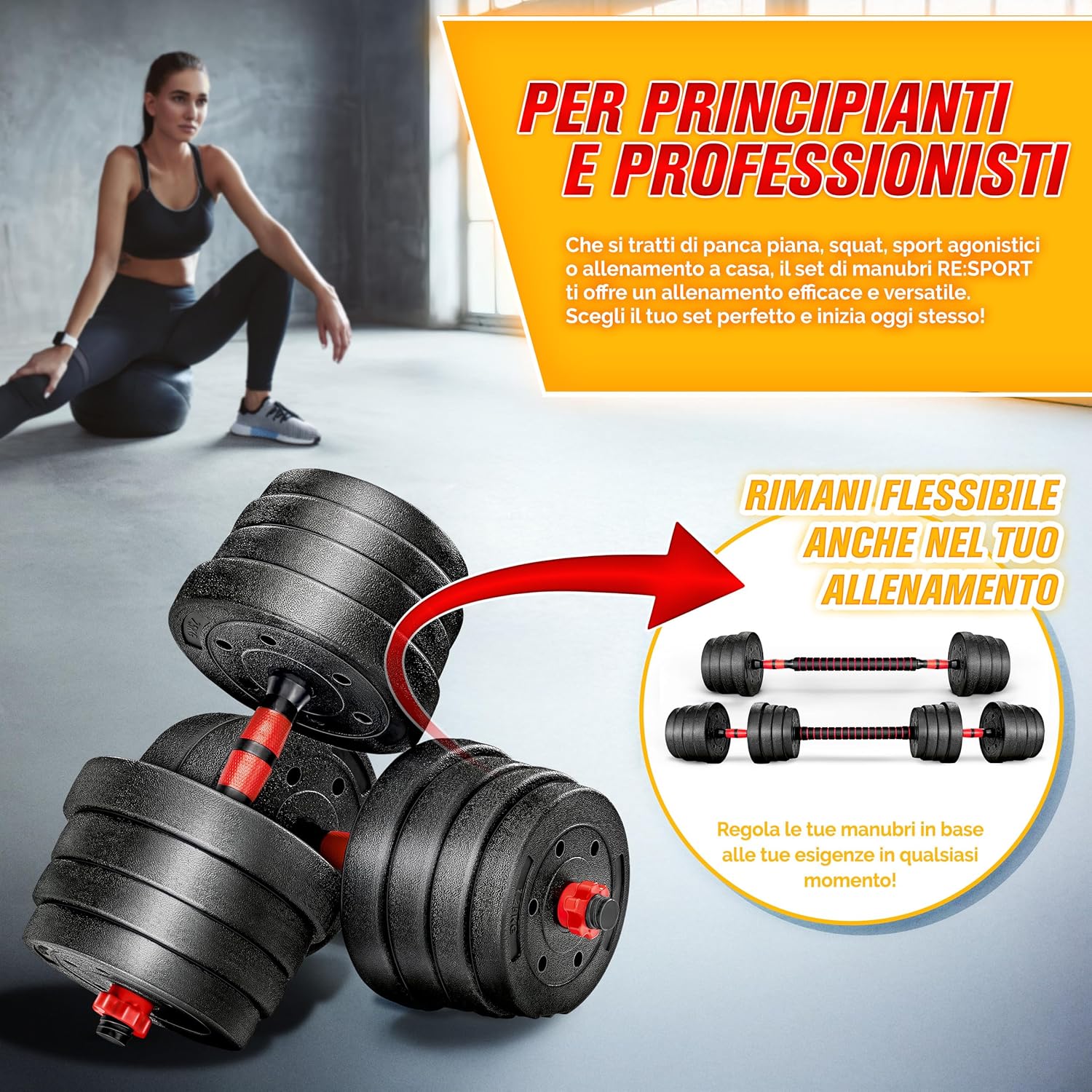 Thumbnail 6 de RE:SPORT Set manubri 15-40kg 2 in 1 🏋