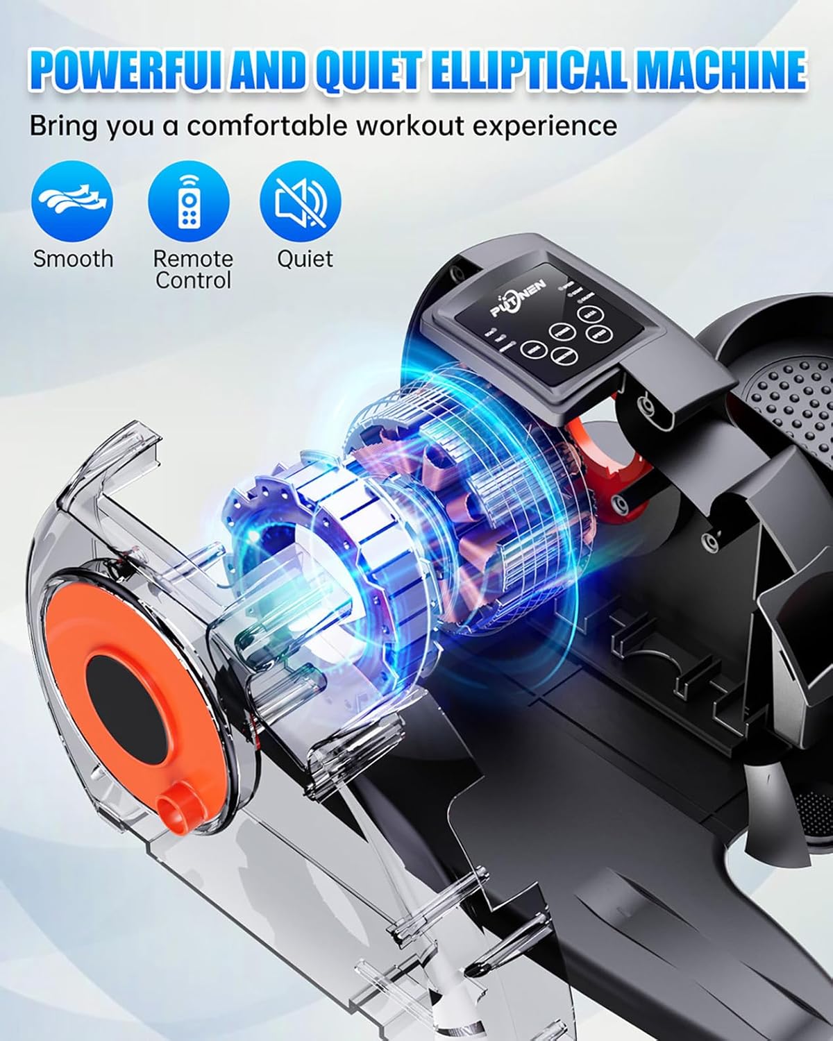 Detalle 2 de Putnen Under Desk Elliptical Machine with Remote Control, Quiet Seated Leg Exerciser
