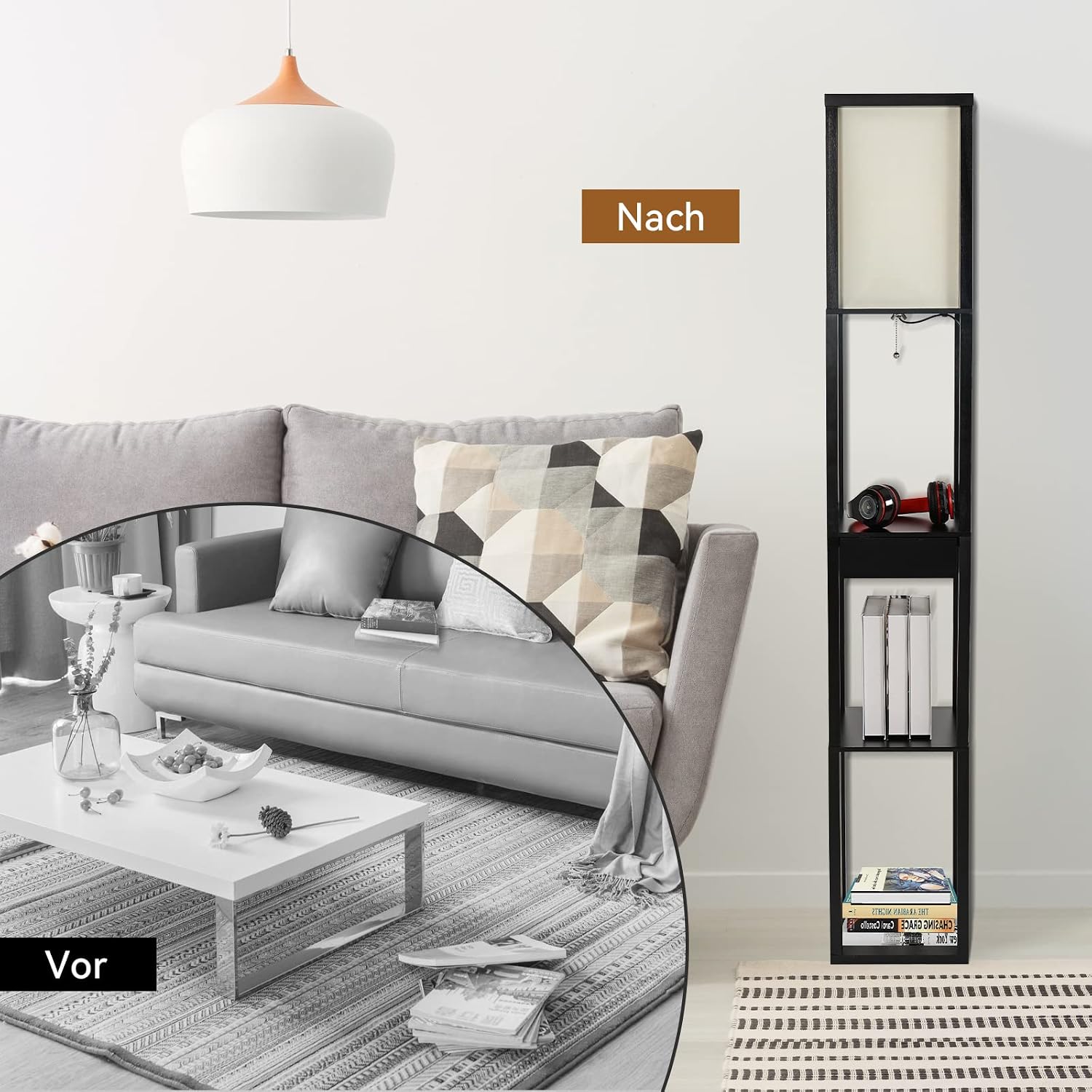 Thumbnail 6 de Fullwatt Stehlampe mit Holzregal 160 cm