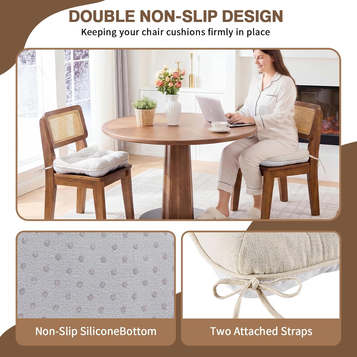 Thumbnail 1 de BETU Shredded Memory Foam Dining Chair Cushions (18"x18"x3.5")