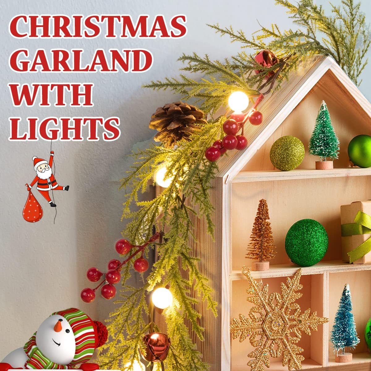 Thumbnail 1 de Quntis Guirlande de Noël lumineuse avec minuterie – 175 cm, 20 boules LED