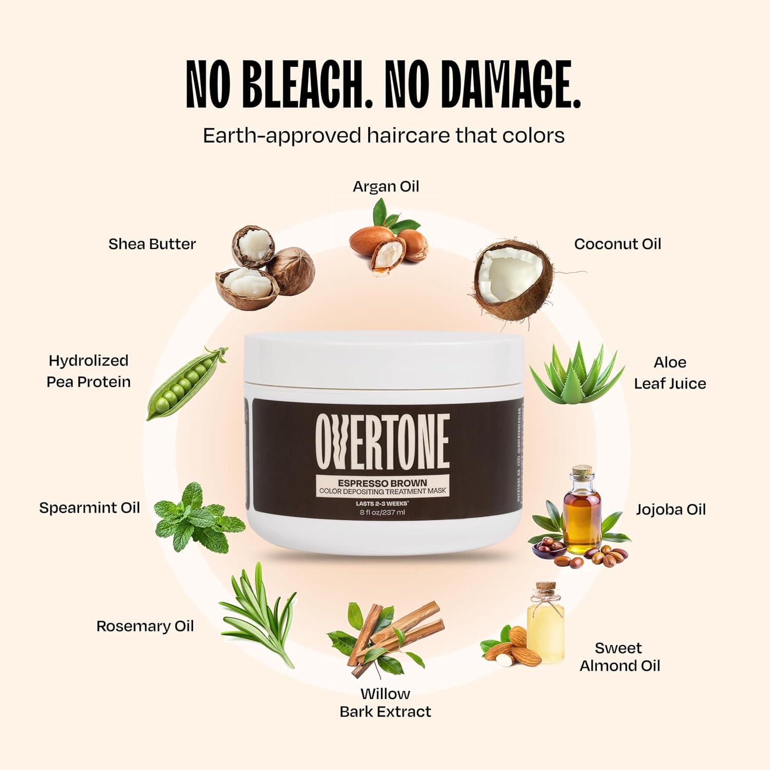 Thumbnail 6 de Overtone Espresso Brown Semi-Permanent Hair Color Conditioner (8 oz) – Nourishing Color Depositing Mask