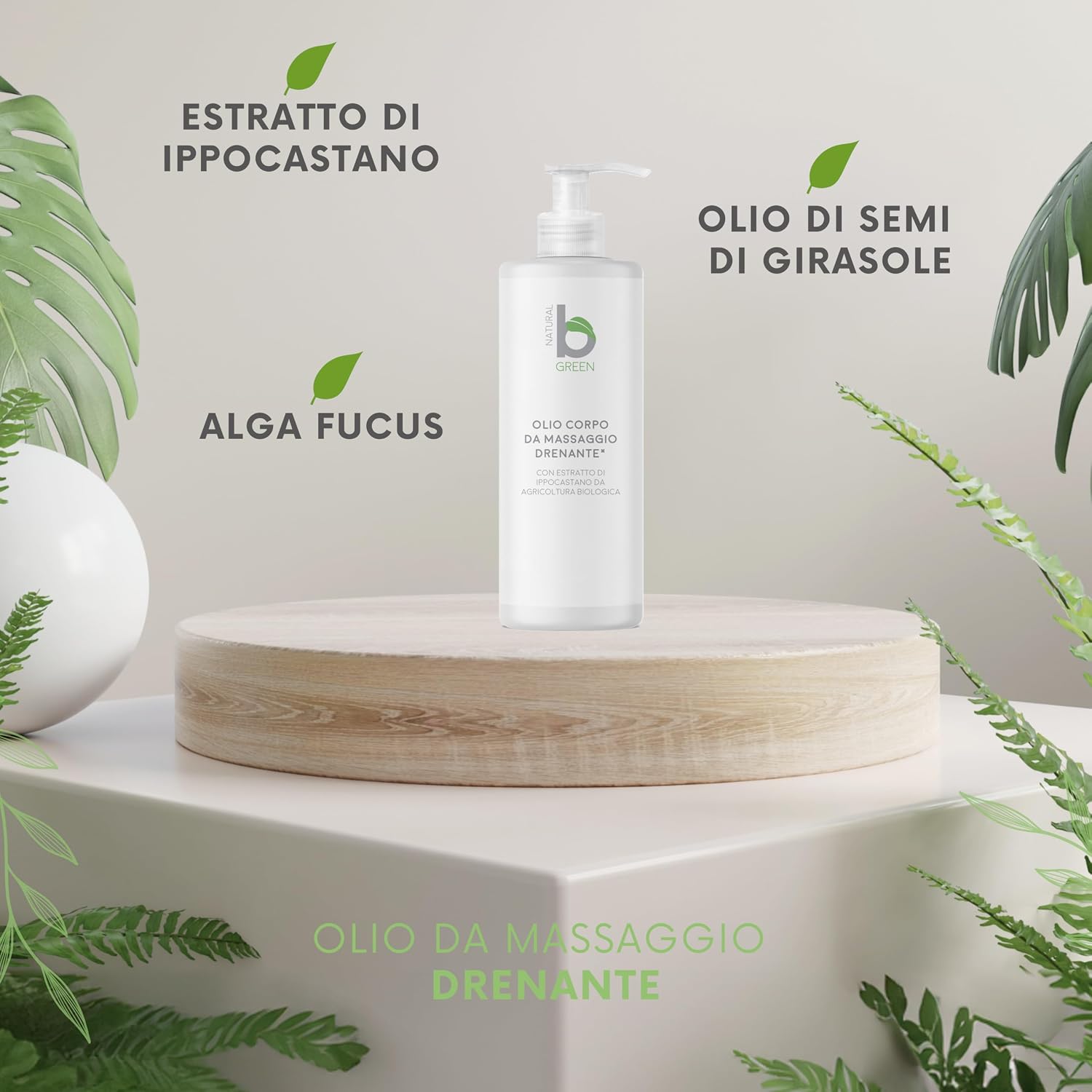 Thumbnail 1 de Olio Drenante per Massaggi Professionali con Estratto di Centella Asiatica – 500 ml Biologico Made in Italy