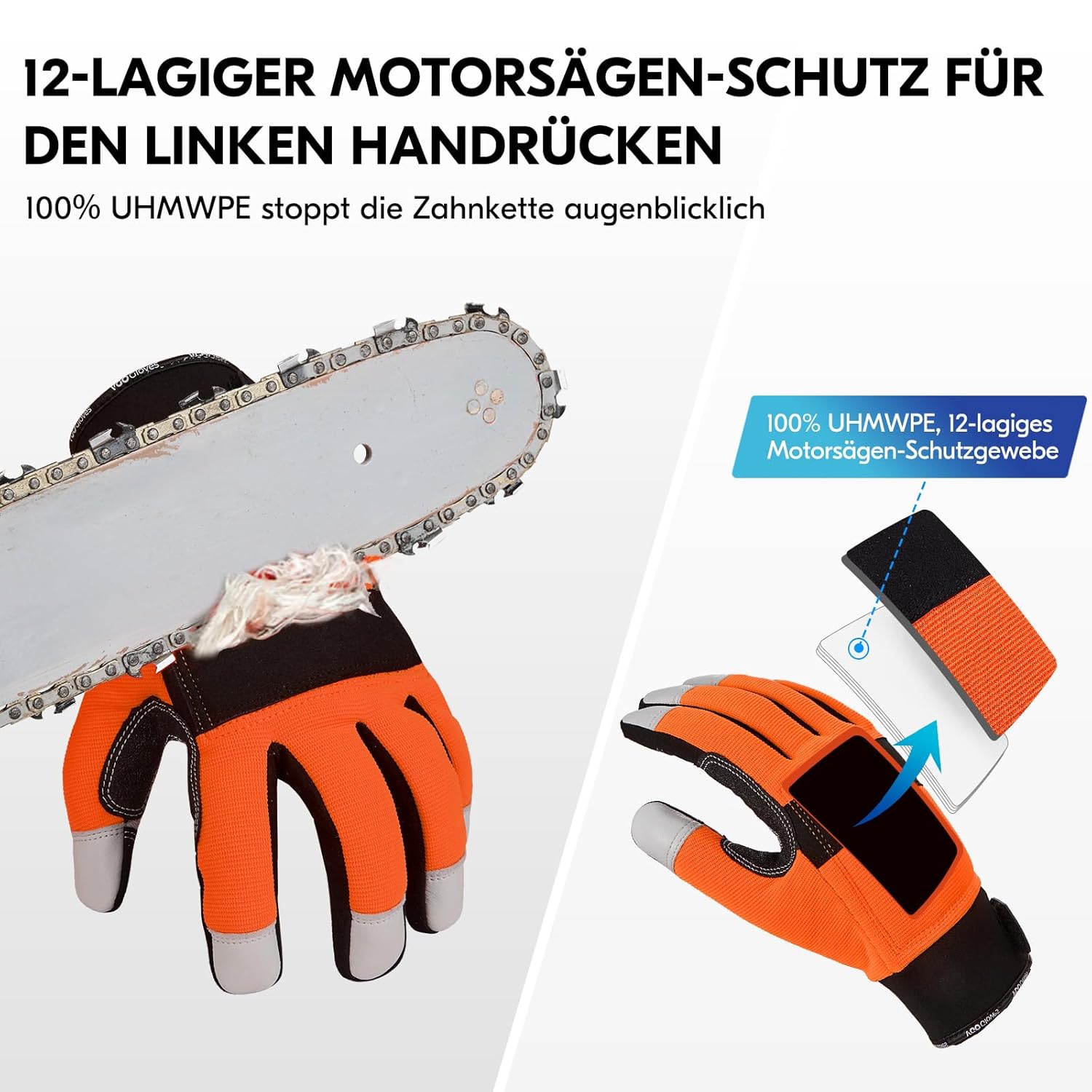 Thumbnail 1 de Vgo... GA8912 Kettensägeschutzhandschuhe 20 m/s 🧤