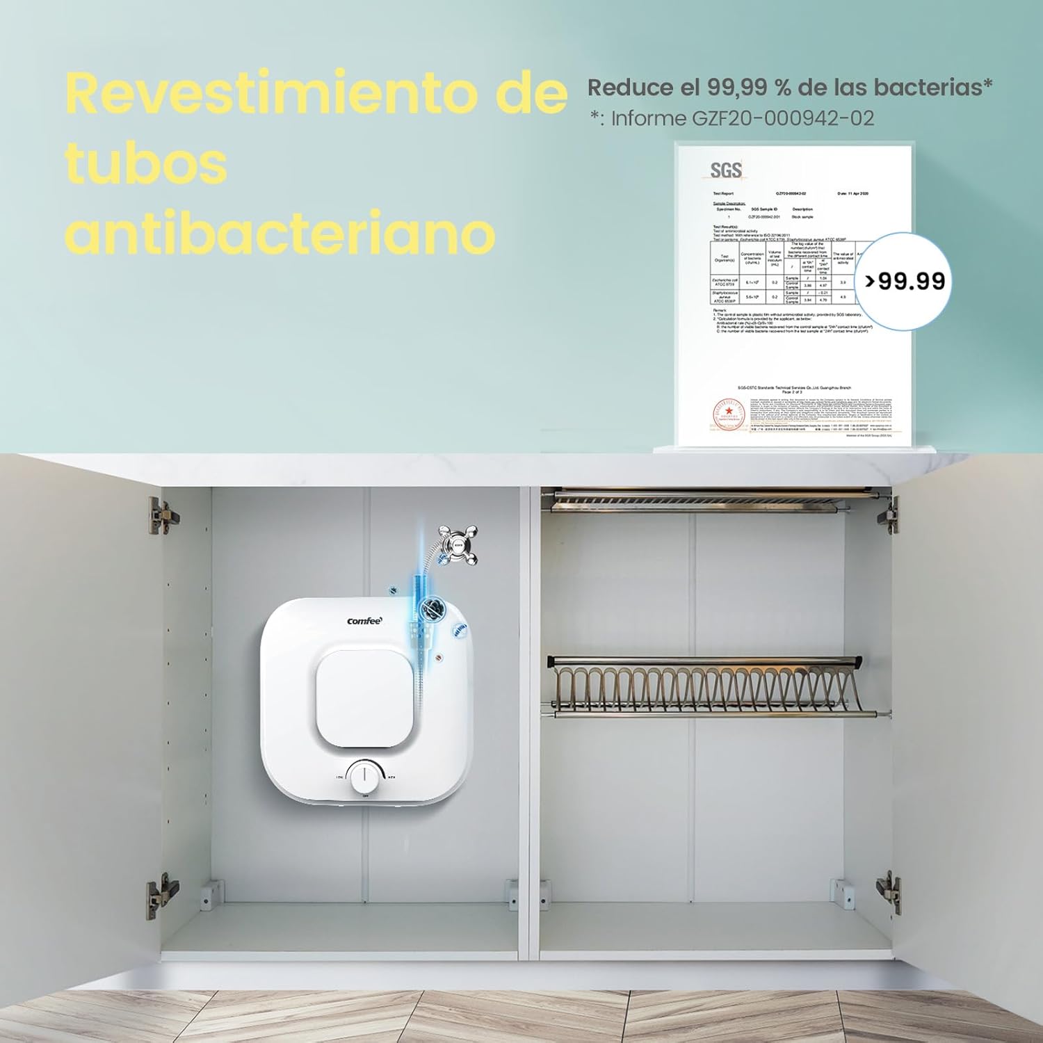 Detalle de COMFEE D15-20VEU Calentador agua 15 L