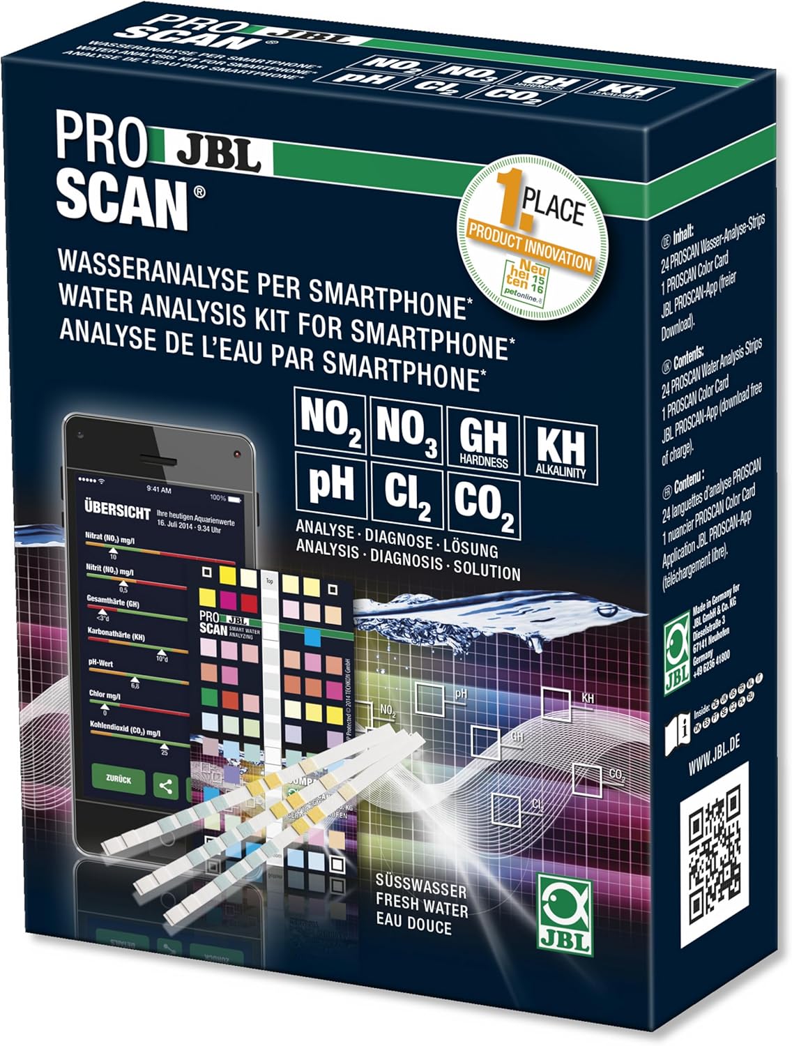 Detalle 1 de JBL ProScan Recharge Nachfüll-Analysestreifen für Wassertest mit Smartphone-Auswertung – 24 Streifen (25421)