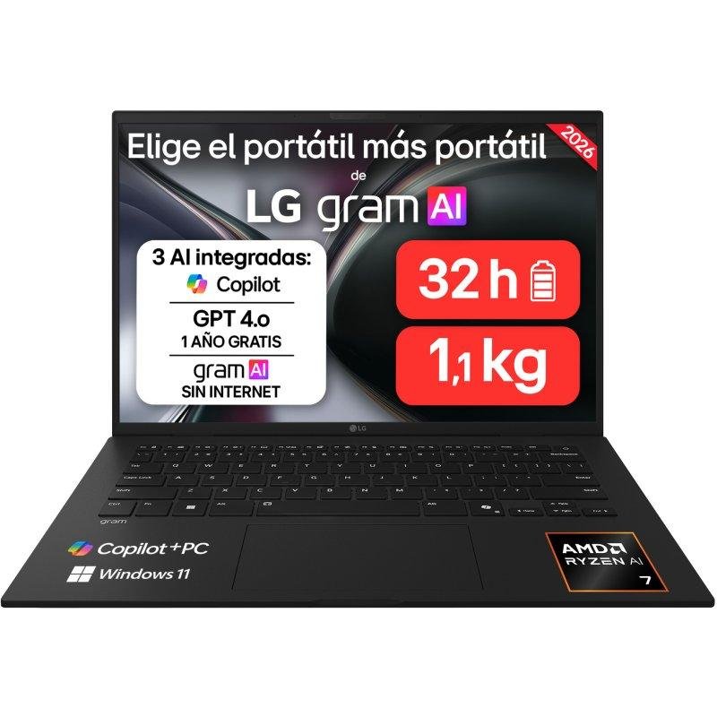 Detalle de LG Gram 14Z95U-G.AU85BN, portátil de 14” con Ryzen AI 7 450 y 32 GB