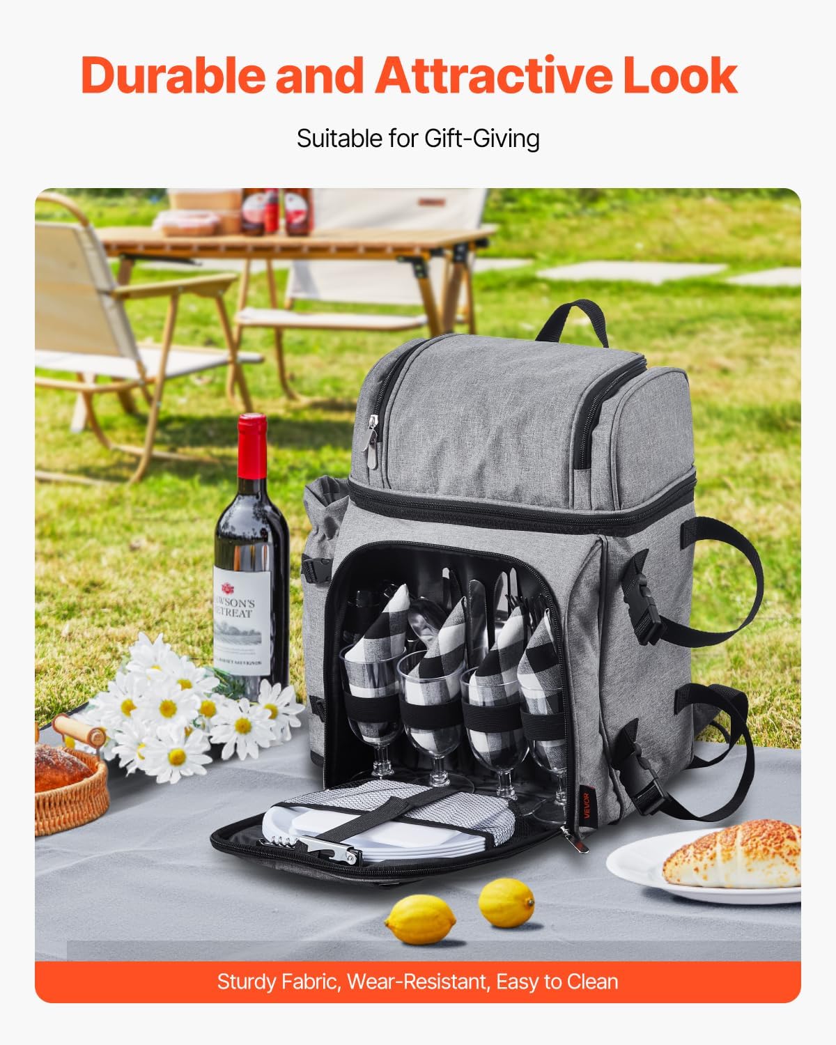 Detalle 2 de VEVOR Picnic Backpack, 600D Oxford Fabric