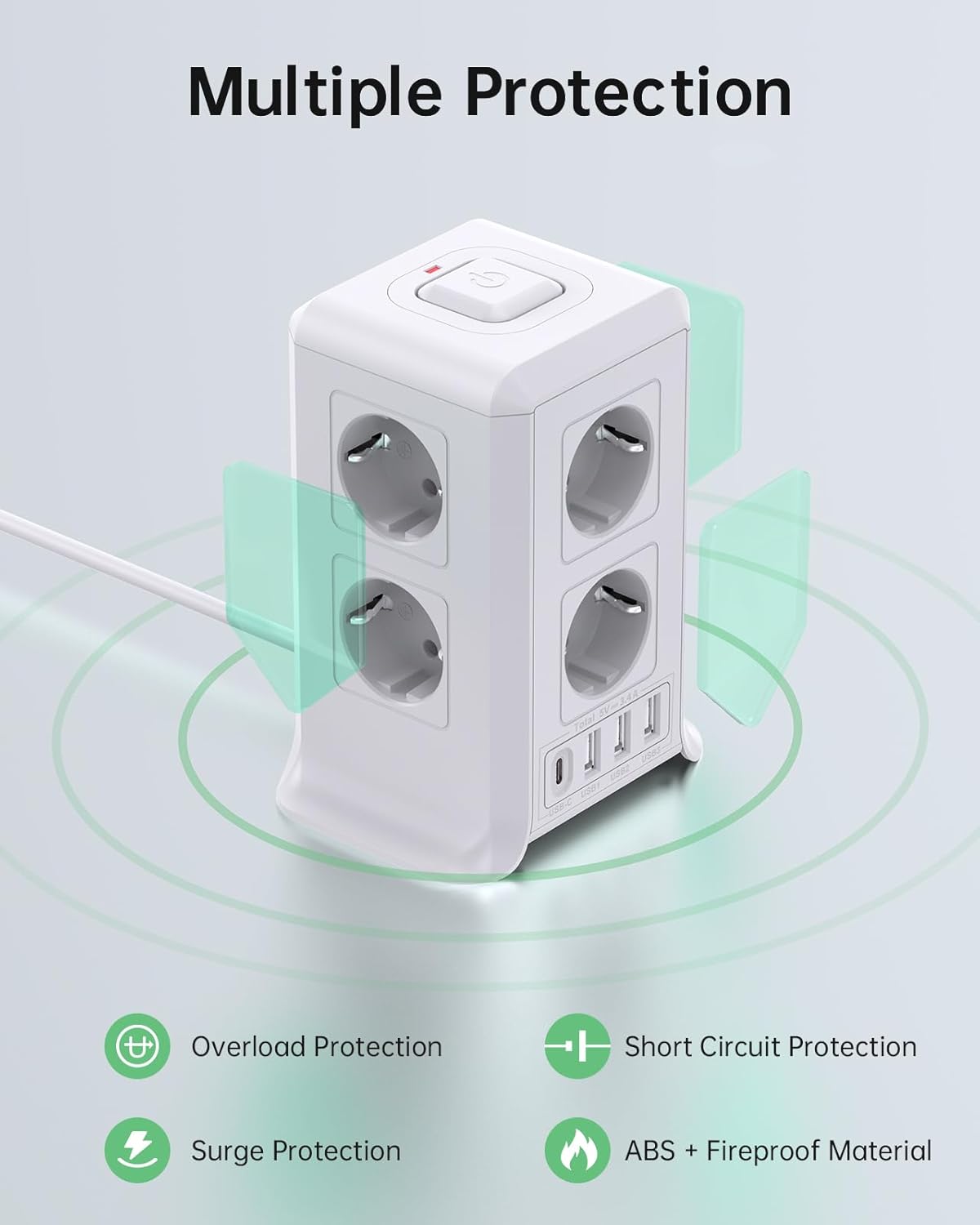 Thumbnail 2 de Sameriver Torre Regletas Enchufes 12 Tomas Regleta USB