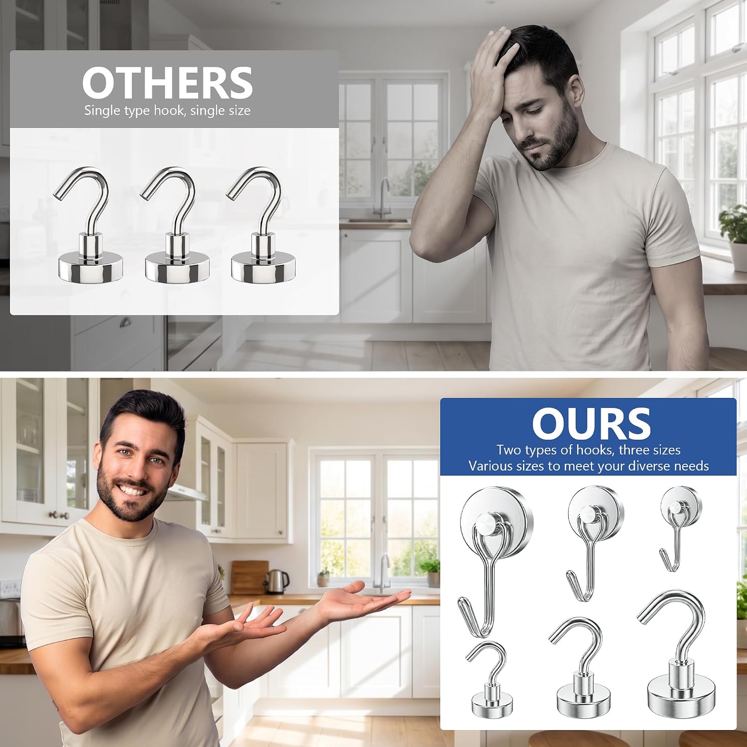 Detalle 2 de Tiergrade Magnetic Hooks, Mixed Sizes