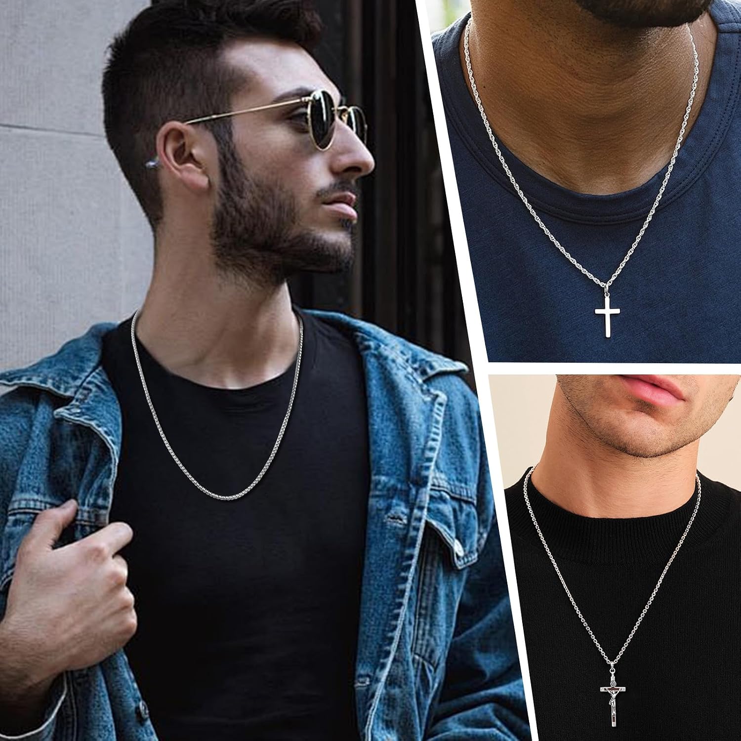 Detalle 2 de Esmoly Collana Uomo 3 pezzi 45-60 cm