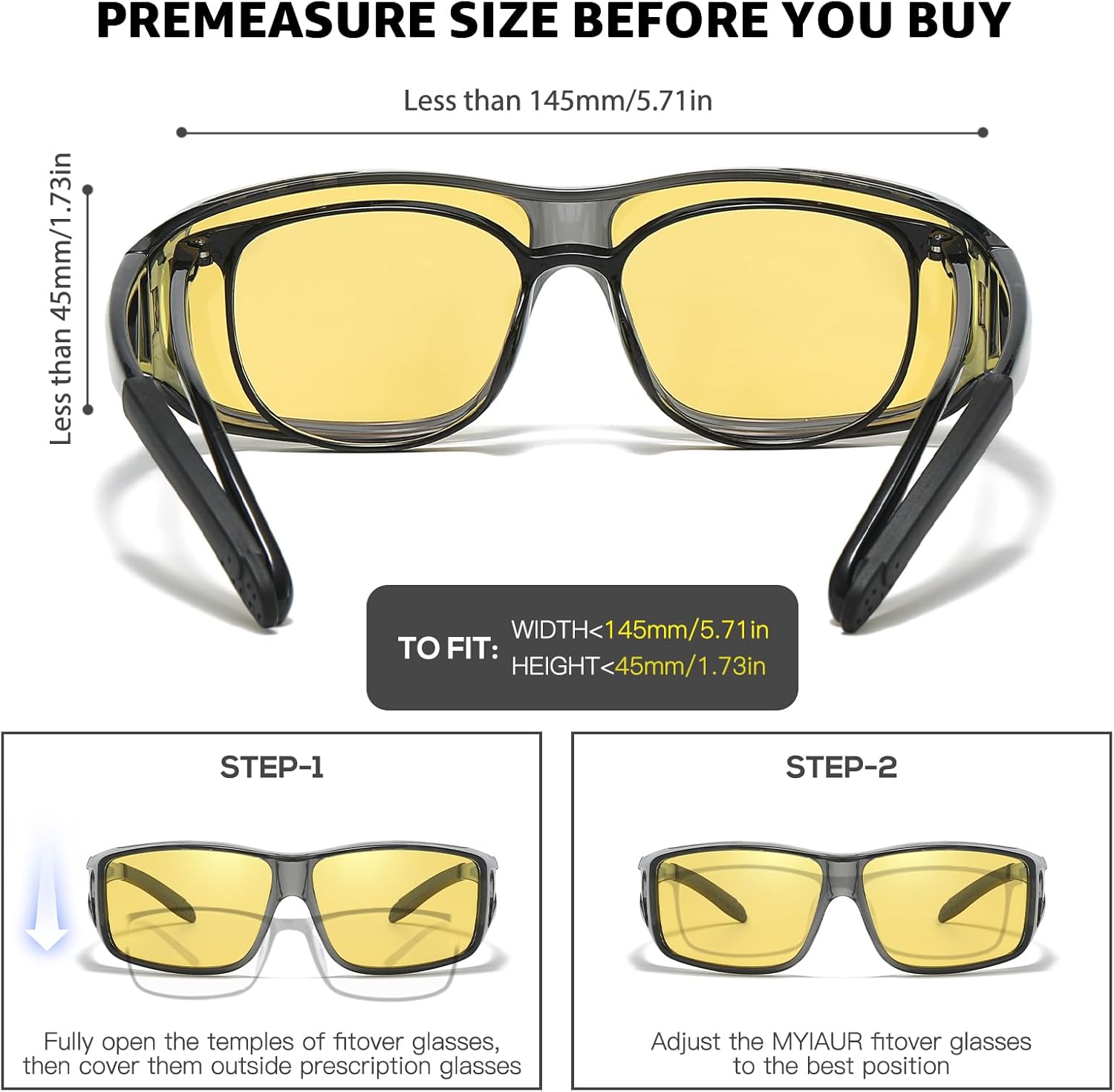 Detalle 2 de Myiaur Night Driving Over Glasses for Men & Women 🕶️ Read more