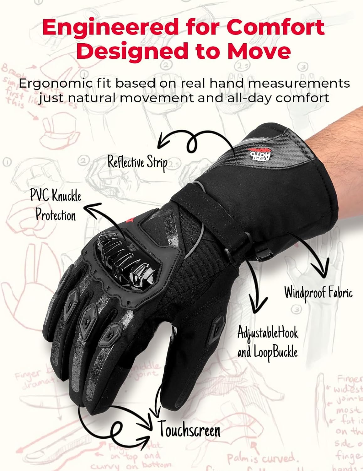 Thumbnail 2 de KEMIMOTO Winter Motorcycle Gloves L, Touchscreen