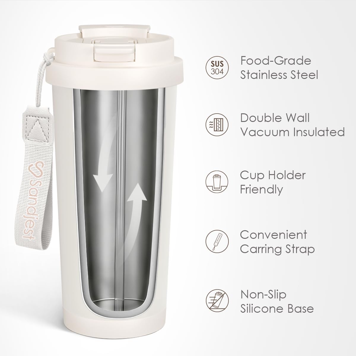 Thumbnail 1 de SANDJEST Best Mom Ever Tumbler: 18 oz Stainless Steel with 2-in-1 Lid