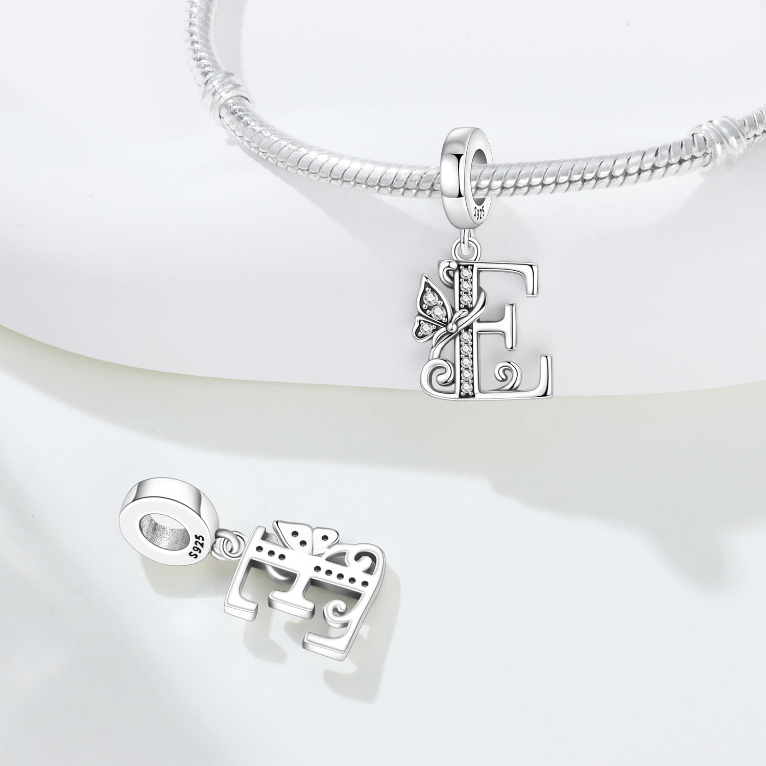 Thumbnail 1 de CYCUFF Ciondolo a forma di lettera A farfalla in argento 925 – charms per bracciali e collane
