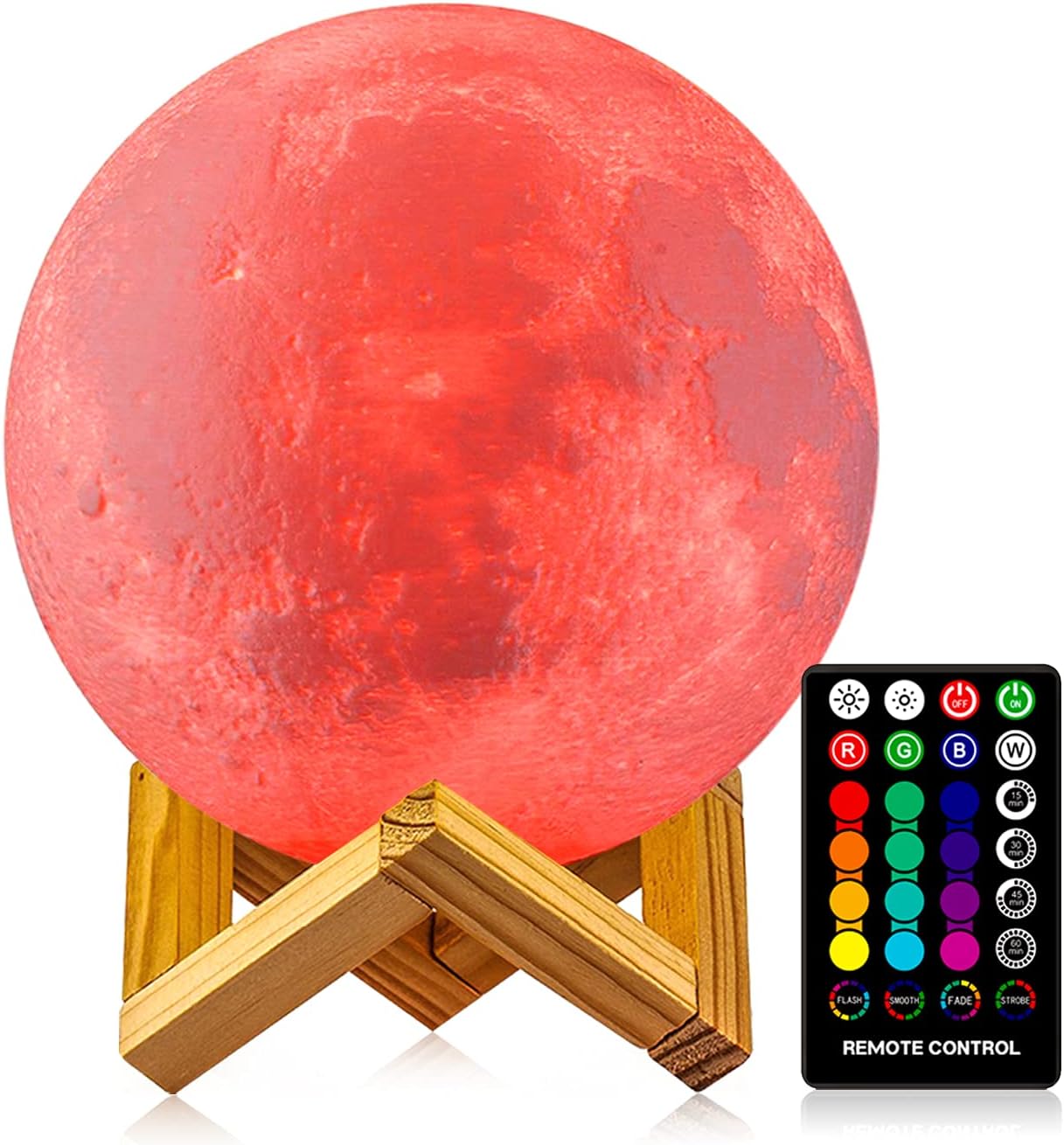 Detalle de LOGROTATE Moon Lamp, 5.9-Inch Rechargeable 16-Color Night Light