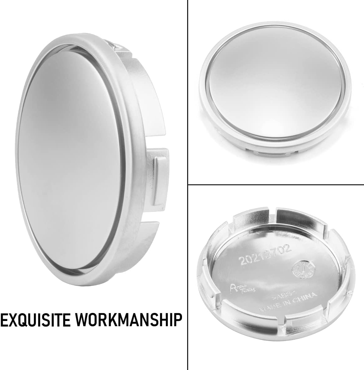 Thumbnail 6 de RhinoTuning 56 mm Wheel Center Caps 4-Pack for Subaru Outback Gen5 – Pearl Chromium