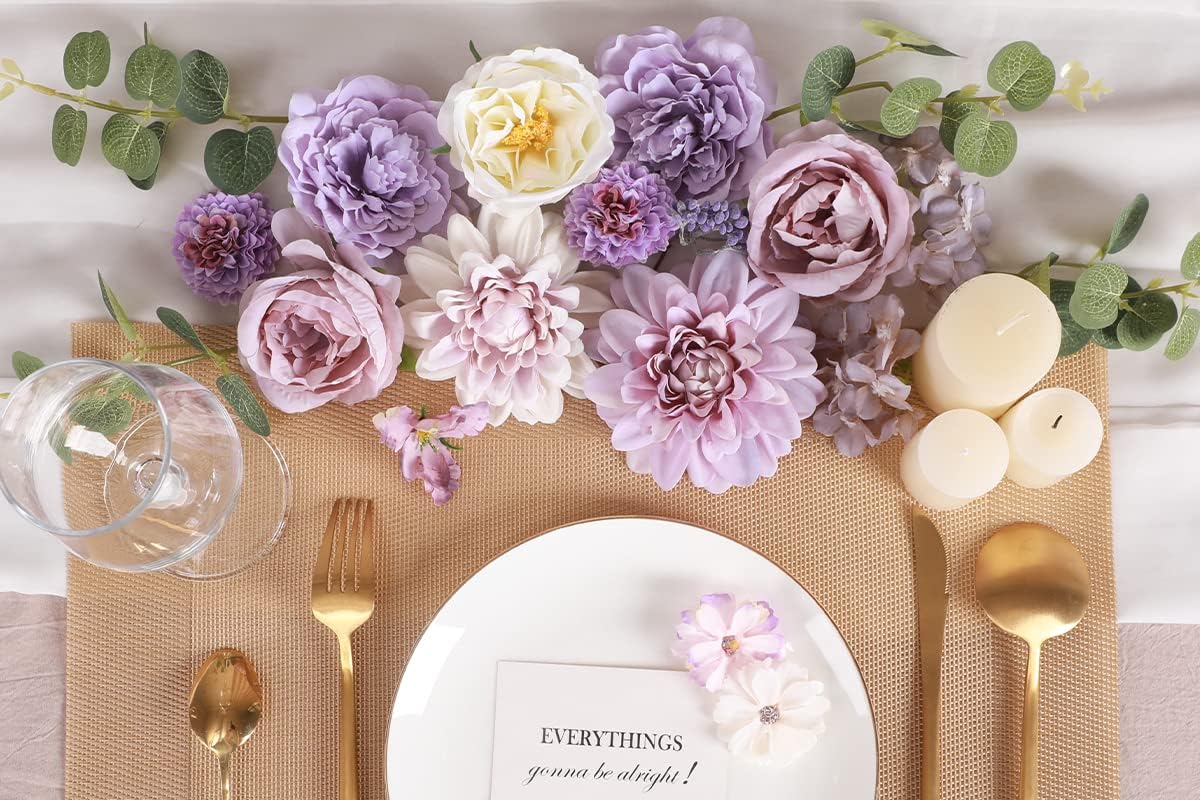Thumbnail 2 de Floweroyal Purple Silk Flowers Combo for DIY Arrangements 🎀