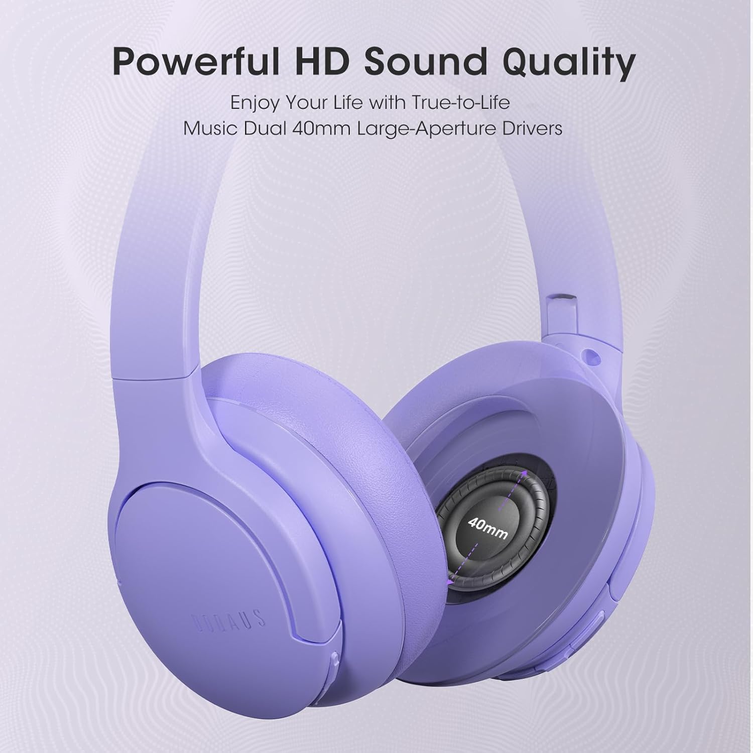 Thumbnail 2 de DOQAUS kabellose Bluetooth Over-Ear-Kopfhörer mit bis zu 90 Stunden Laufzeit, 3 EQ-Modi und Mikrofon (violett)