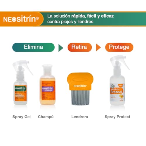 Detalle de Neositrín Spray Gel Antipiojos: tratamiento sin insecticidas en 1 minuto y 1 única aplicación