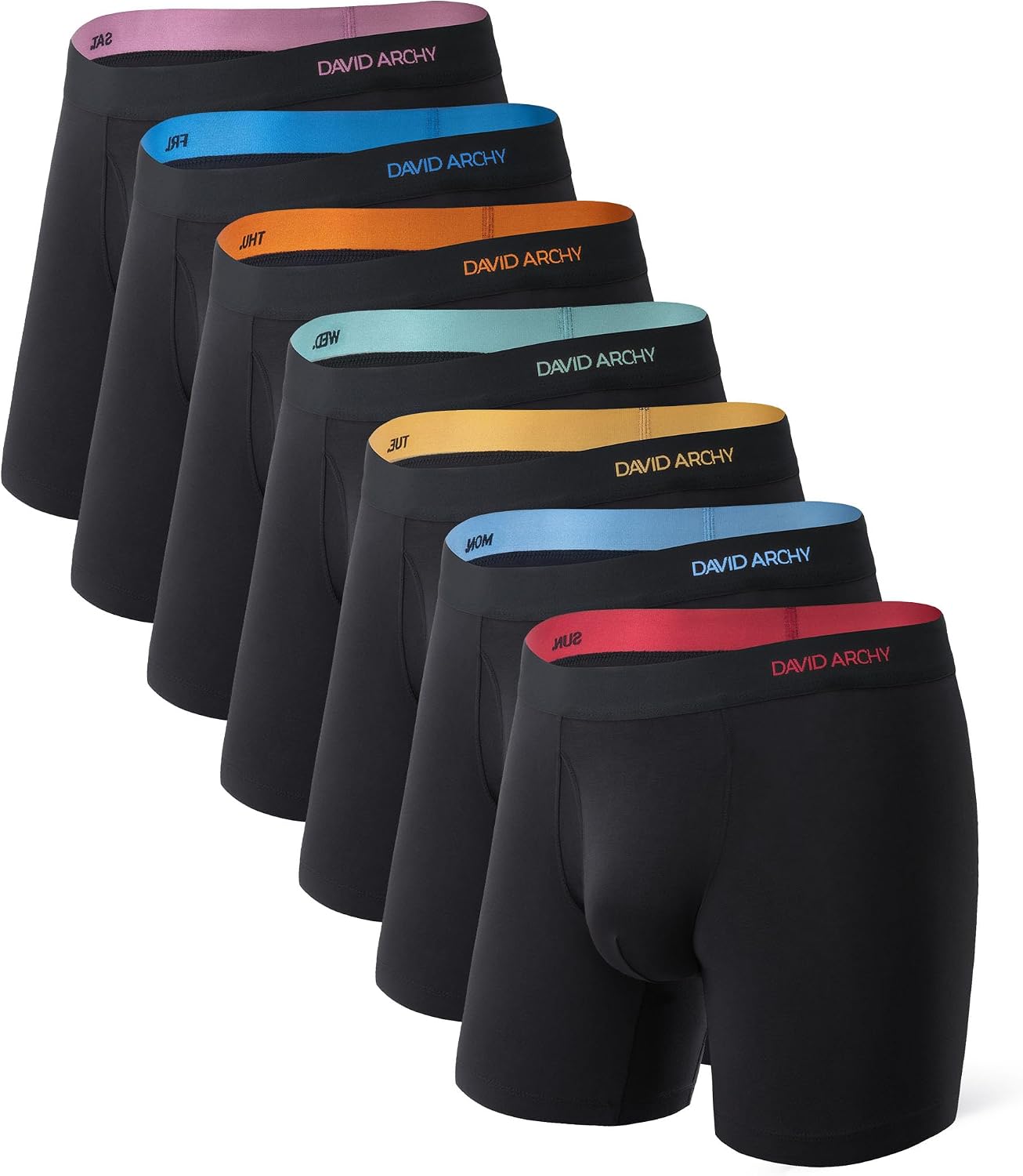 Detalle de DAVID ARCHY Bamboo Rayon Boxer Briefs, Anti-Chafing, Cool Feel, 7-Pack
