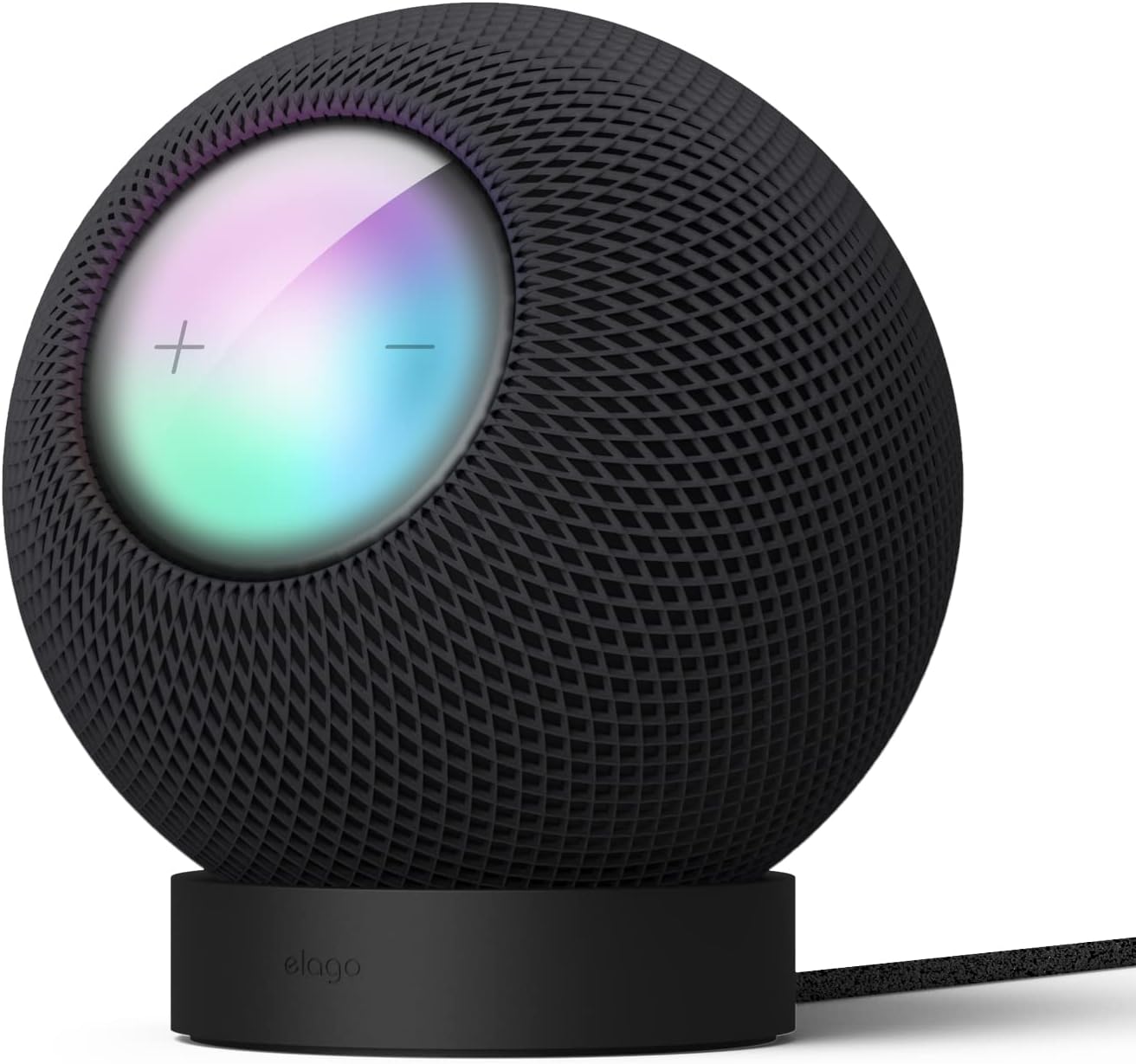 elago Support compatible HomePod Mini en silicone antidérapant noir (EQ) pour une meilleure visibilité des indicateurs
