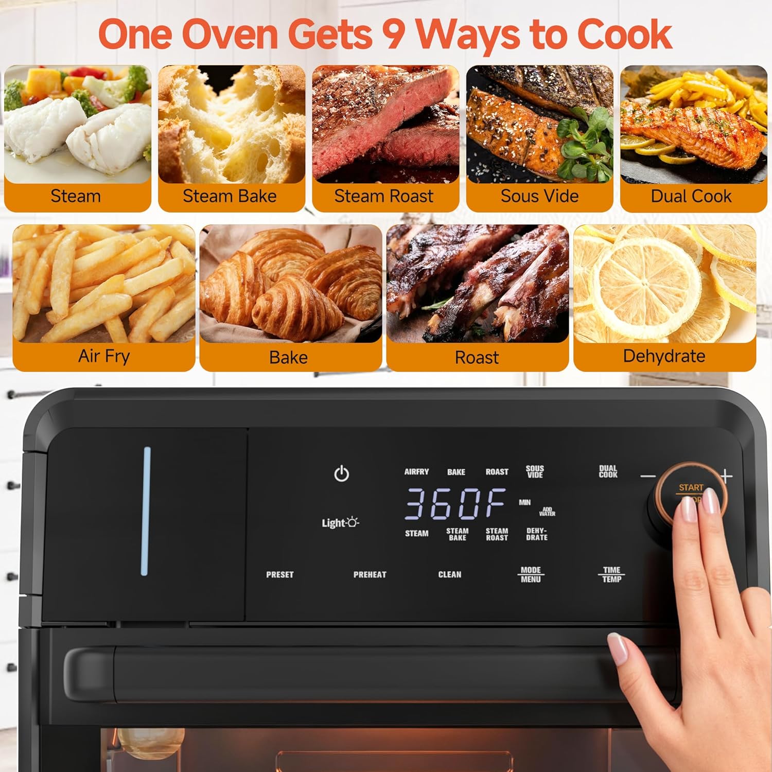 Thumbnail 2 de OUNIN Steam Oven 18L (11-in-1) – Air Fryer Oven with Steam Infusion, Dual Cook & Self-Cleaning