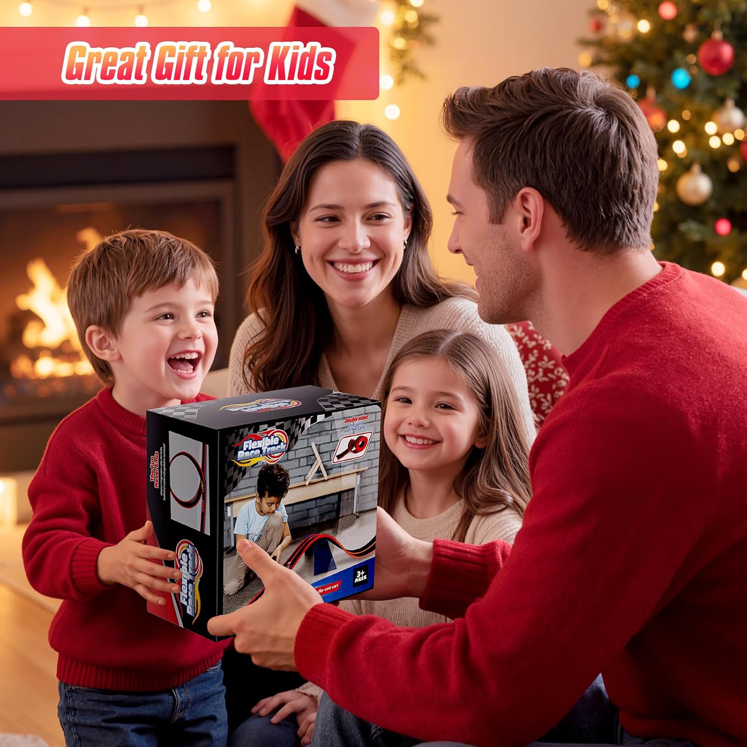 Thumbnail 5 de Hot Bee 14.7ft flexible race track for 1:64 diecast cars (dual-lane, suction cups, portable wall ramps)