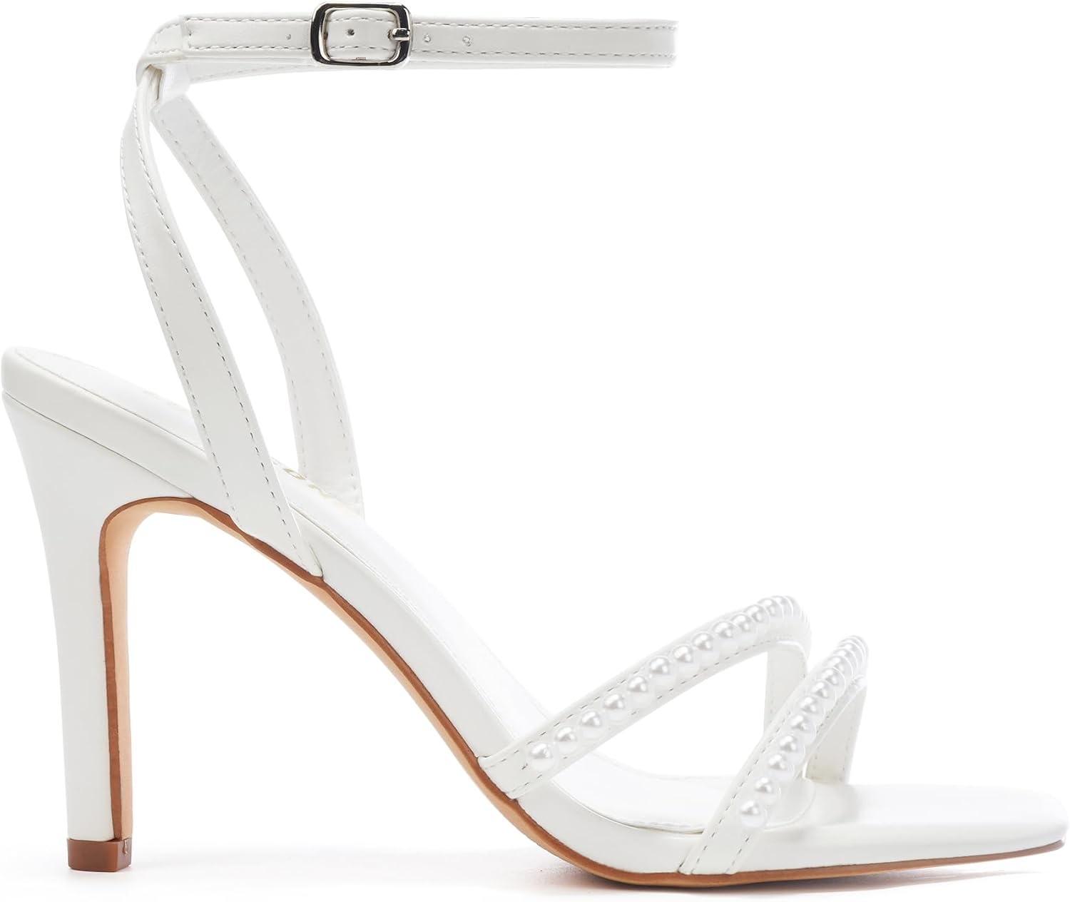 Detalle de LULLASONG Women’s Strappy Ankle Strap High Heels Square Open Toe Sandals (3.5-Inch Heel)