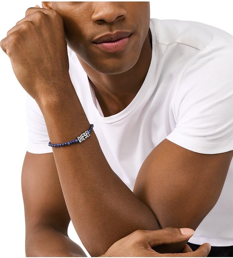 Thumbnail 1 de Diesel Homme – Bracelet en perles semi-précieuses avec fermoir mousqueton