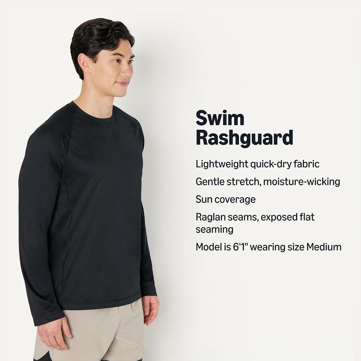 Detalle de Amazon Essentials Men's Long-Sleeve Quick-Dry UPF 50 Swim Tee