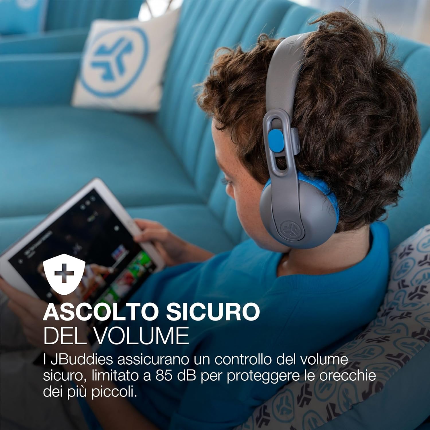 Thumbnail 1 de JLab JBuddies Studio 2 cuffie wireless per bambini Bluetooth con volume limitato e microfono