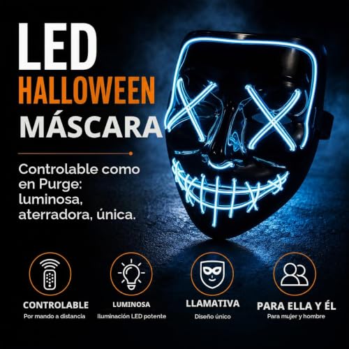 Thumbnail 4 de FASCHINFEVER Máscara LED Purge azul con modos de luz y control