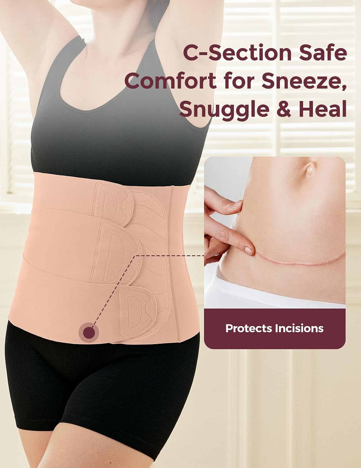 Detalle de Momcozy Ergowrap Postpartum Belly Band for C-Section Recovery