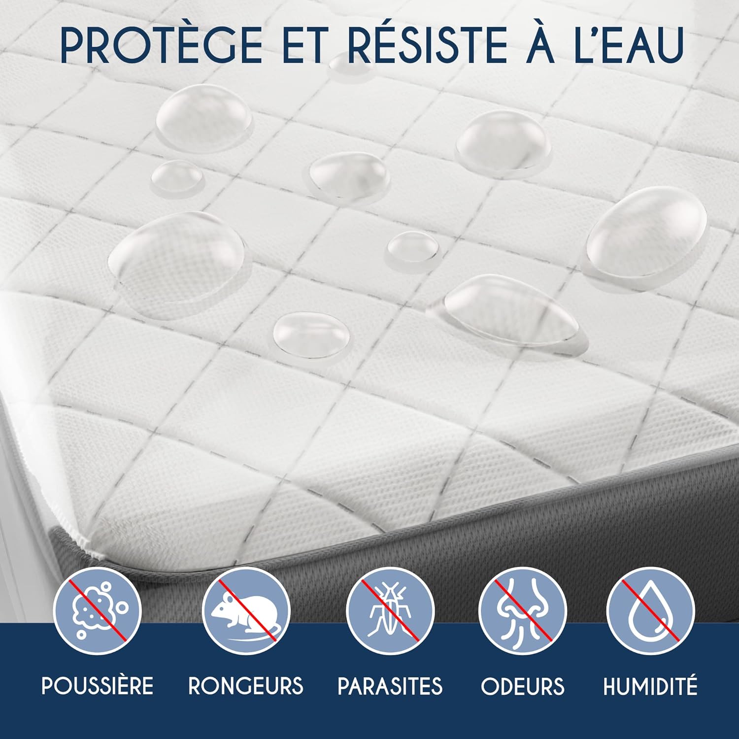 Thumbnail 3 de Dreamzie Housse de matelas 80x200 avec zip – plastique réutilisable pour déménagement et stockage