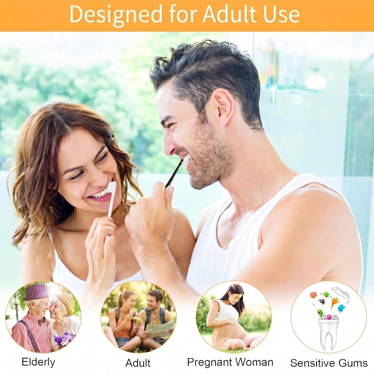 Thumbnail 6 de VEGOLS Extra Soft Toothbrush for Adults with Sensitive Gums — 6-Pack, 20000 Bristles, Floss-Tip, Ergonomic Non-Slip Handle