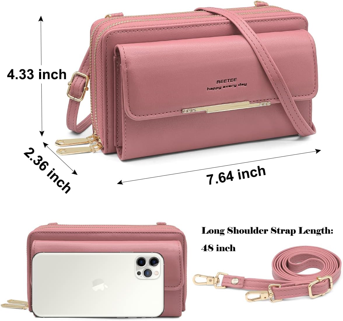 Thumbnail 6 de REETEE Crossbody Phone Bag for Women with RFID Blocking and 24 Card Slots