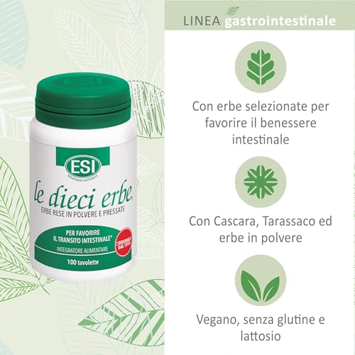 Detalle de ESI - Le Dieci Erbe: Integratore vegetale con Tarassaco, 100 tavolette