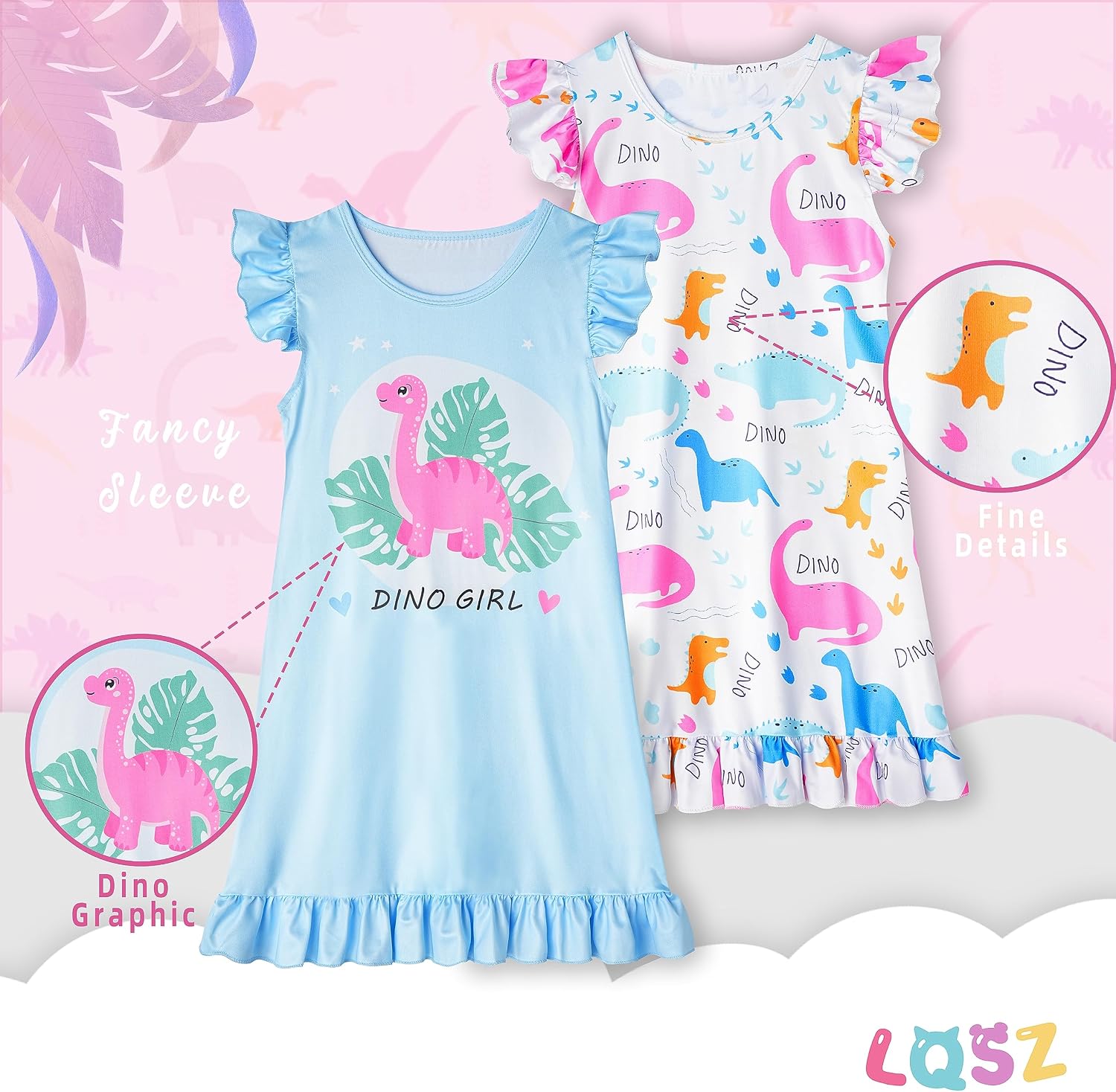 Detalle de Girls' Nightgowns, 2-Pack