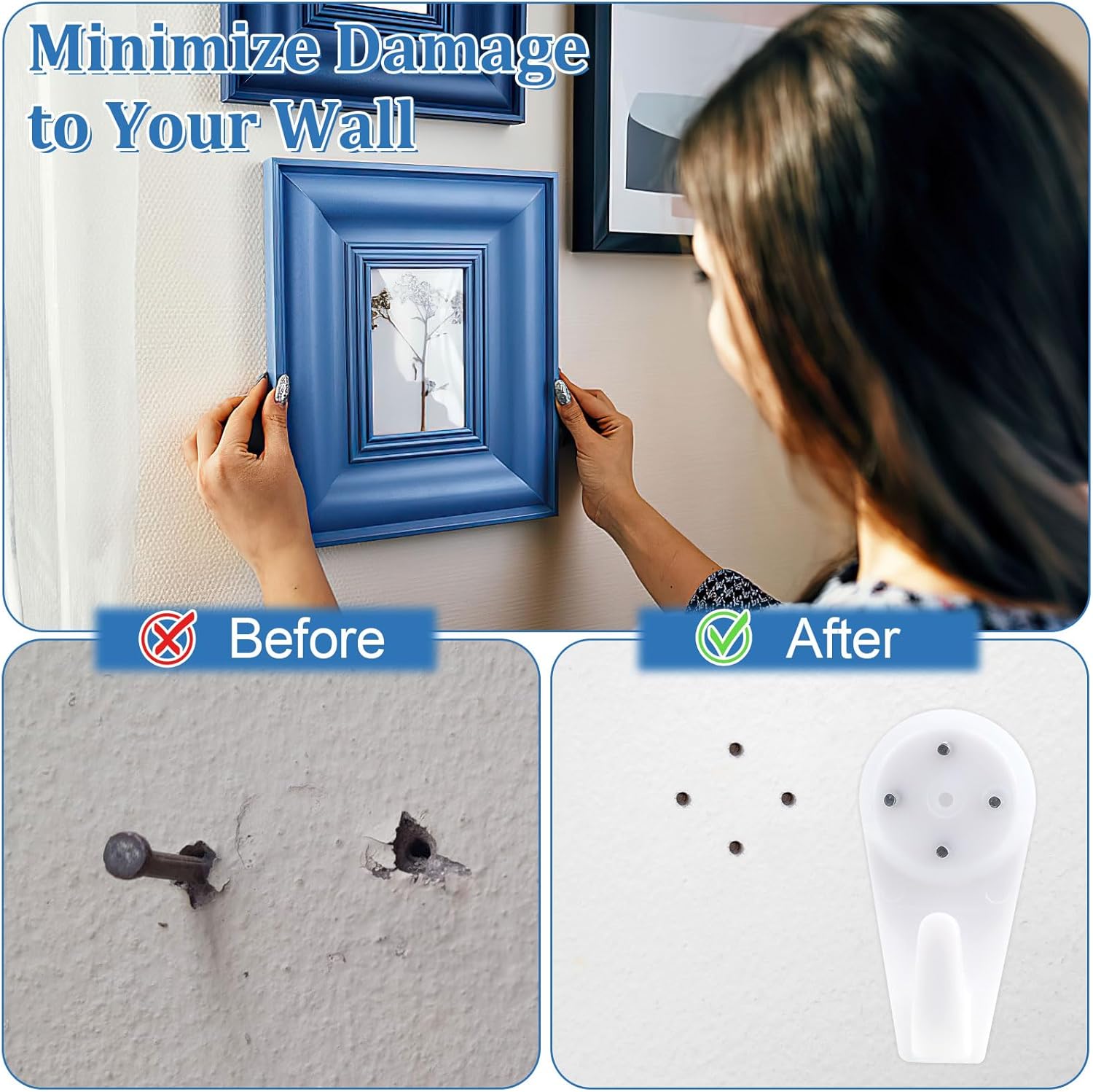 Detalle 2 de Non-Trace Picture Hooks 70pcs hanging kit 🖼