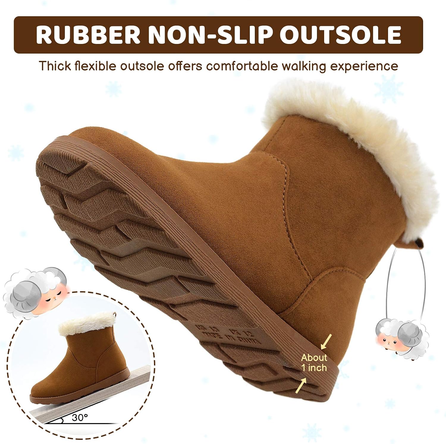Thumbnail 6 de Vonair Girls' Short Winter Boots with Faux Fur