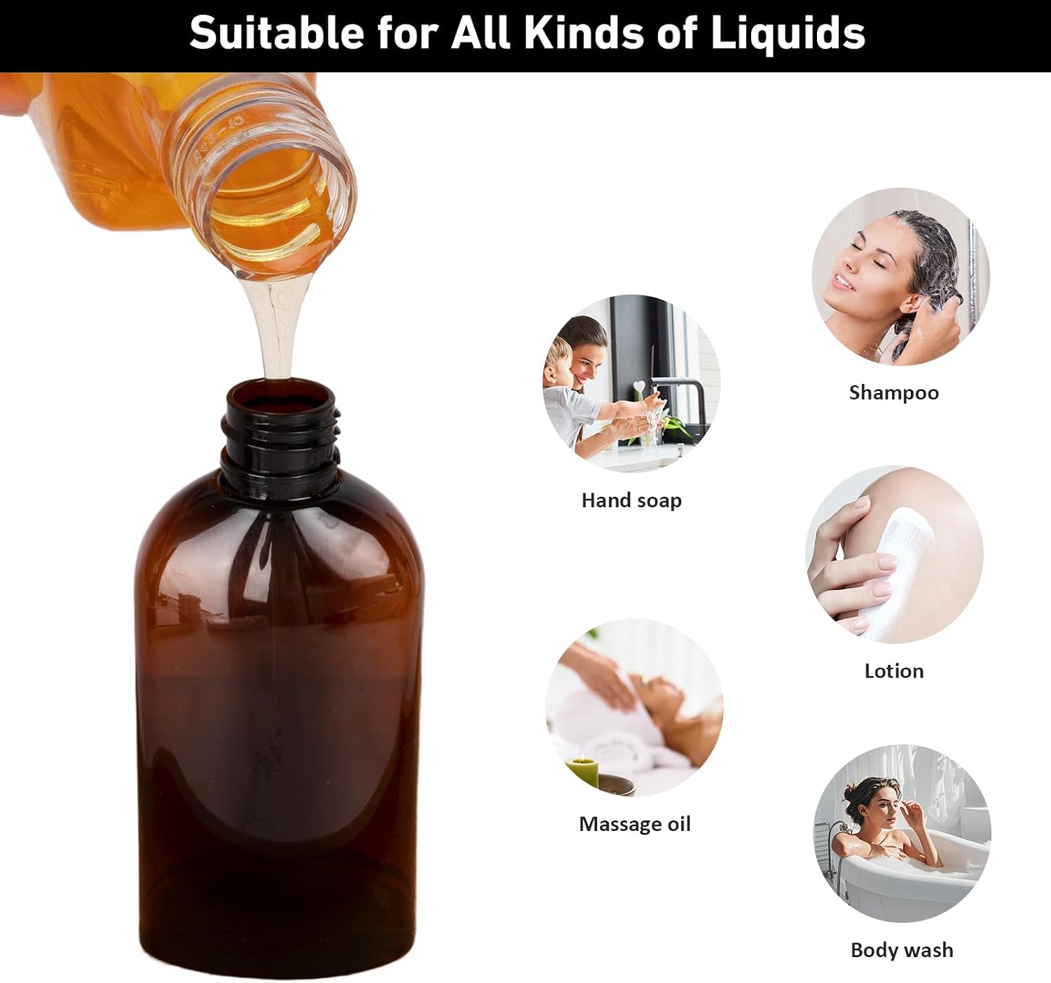 Thumbnail 4 de Ronyes 6-Pack 100ml Travel Bottles – Leakproof Reusable Containers (Brown)